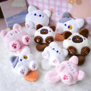 귀여운 부드러운 박제 동물 작은 고양이 키 체인 봉제 가방, 자동차 펜던트 키 체인, DIY 장신구, 어린이 박제 동물 장난감