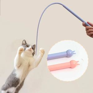 시뮬레이션 된 마우스 꼬리 고양이 장난감 고양이 티저 재미 있은 스틱 실리콘 긴 꼬리 애완 동물 대화 형 장난감 고양이 새끼 고양이 사냥 애완 동물 제품