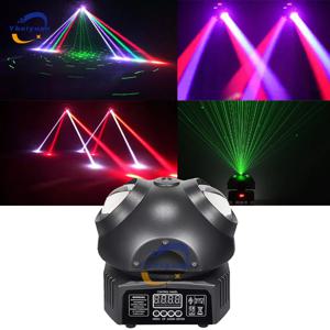 새로운 디스코 DJ 무대 회전 레이저 + 빔 RGB 스트로브 녹색 레이저 DMX512 라이트 프로젝터 바 파티 웨딩 크리스마스