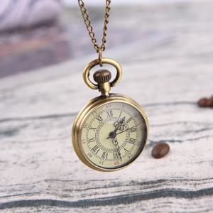 간단한 빈티지 스타일 Steampunk 베이지 다이얼 로마 숫자 작은 회중 시계 목걸이 펜던트