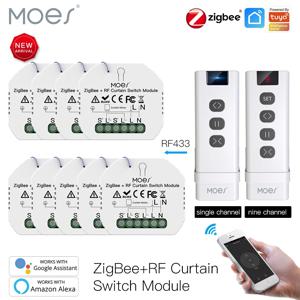 MoesHouse DIY ZigBee 스마트 커튼 스위치 모듈, 전동 롤러 블라인드 모터 2MQTT 스마트 라이프 앱, 알렉사 구글 홈, RF433