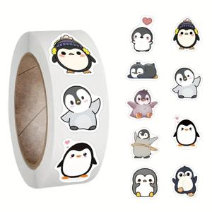 100-500pcs 펭귄 동물 스티커 만화 이동식 노트북 낙서 스티커 장식 DIY 선물 베이킹 패키지 봉투 Lable