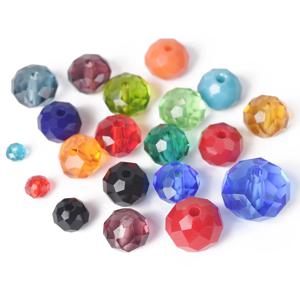 솔리드 컬러 3x2mm 4x3mm 6x4mm 8x6mm 10x7mm 12x8mm Rondelle면 처리 된 체코 크리스탈 유리 느슨한 스페이서 비즈 쥬얼리 만들기 DIY