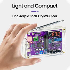 DIY FM 라디오 전자 키트 가변 주파수 87-108MHz 디지털 디스플레이 DIY 납땜 프로젝트 연습 솔더 RDA5807S
