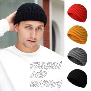 남성용 & 여성용 니트 모자 모자 양모 패션 단순 따뜻한 Skullies Beanies 솔리드 가을 겨울 비니 모자 트렌디 스타일