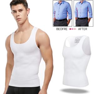 남성 슬리밍 바디 셰이퍼 가슴 압축 셔츠 배꼽 컨트롤 Shapewear 여성형 복부 슬림 조끼 허리 트레이너 코르셋