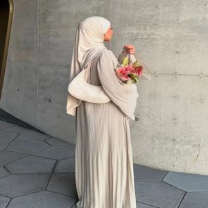 여성을위한 Eid 이슬람 드레스 Pleated Flare Sleeve Jalabiya Kaftan 이슬람 Vestidos 아랍 긴 가운 라마단 모로코 두바이 Abayas 2024
