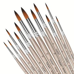 12pcs 페인트 브러쉬 세트 전문 페인트 브러시 라운드 지적 팁 아크릴 수채화 유화에 대 한 나일론 머리 아크릴 브러시