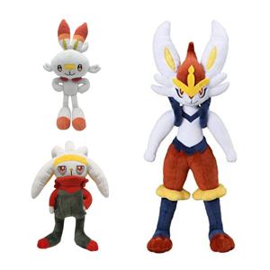 Scorbunny Evolution Raboot 플러시 장난감 인형 인형 던지기 베개 홈 인테리어 Kawaii 토끼 크리스마스 선물 어린이 친구