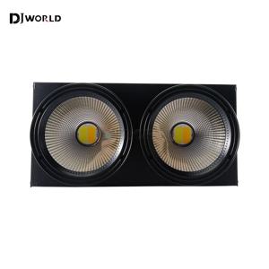 200W Cob 2 눈 LED 파 콜드/따뜻한 화이트 2IN1 DMX 무대 조명 음성 제어 파티 클럽 디스크 크리스마스 2X100W 블라인더