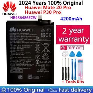 2024 100% 오리지널 고품질 4200mAh HB 486486 화웨이 P30 프로 메이트20 프로 메이트 20 프로 배터리용 ECW 휴대폰 배터리