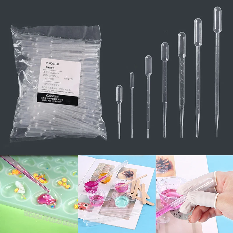20-150Pcs 일회용 플라스틱 눈 Dropper 전송 DIY 에폭시 수지 실리콘 금형 쥬얼리 만들기 도구에 대 한 졸업 된 피펫