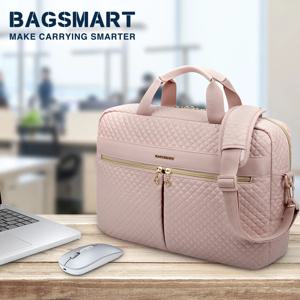 여성용 BAGSMART 노트북 가방 15.6 17.3 인치 Macbook Air Pro 13 15 케이스 노트북 파우치 컴퓨터 핸드백 서류 가방 작업 가방