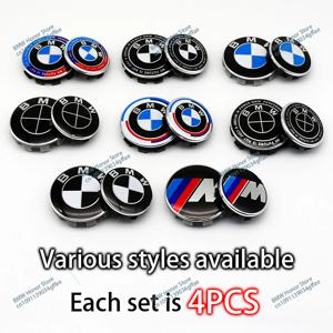 4Pcs 68MM 56MM 자동차 휠 센터 캡 BMW E90 E46 F10 F30 E87 F20 G20 E60 E39 E92 F11 F31 E61 F25 E36 X3 X5 자동차 액세서리