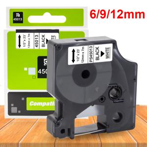 1Pcs 45013 호환 Dymo D1 테이프 45013 45010 45018 40913 43613 Dymo 프린터 LabelManager 용 6/9/12mm 라벨 테이프 160 280 420P