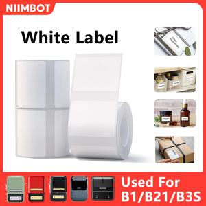 Niimbot 1 롤 B1 흰색 스티커 방수 종이 접착 라벨 B1 B21 미니 휴대용 열전 사 프린터 테이프 용 흰색 안티 오일