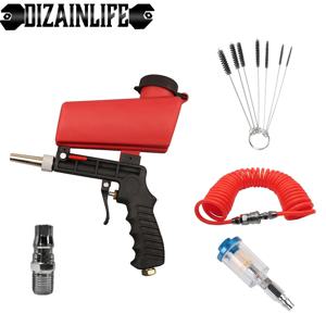 조절식 샌드브래스팅 건 90 Psi 휴대용 샌드 블래스터 페인트 스프레이 기계 중력 공압 소형 휴대용 브래스팅 건 세트