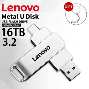 Lenovo 16TB 3.0 USB 플래시 드라이브 방수 Type-C USB 금속 고속 펜 드라이브 2TB 512GB 컴퓨터 저장 장치에 적합