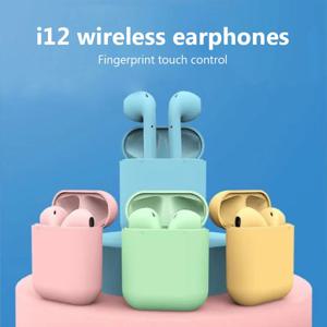 i12 TWS 무선 블루투스 헤드셋, 마이크 이어폰 스테레오 이어 버드 Fone 블루투스 이어폰 Xiaomi 용 스포츠 게임용 헤드폰