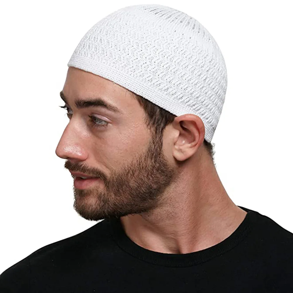 새 봄 니트 이슬람 남자기도 모자 남여 Beanies 모자 따뜻한 이슬람 라마단 유대인 Kippah Homme 모자 남자 랩 헤드 캡