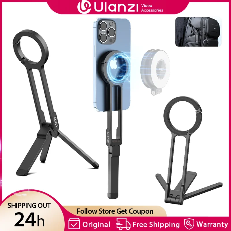 Ulanzi MA30 Magsafe 전화 삼각대 양면 자기 전화 홀더 아이폰 16 15 야외 여행 Vlog LiveStreaming에 대 한 전화 스탠드