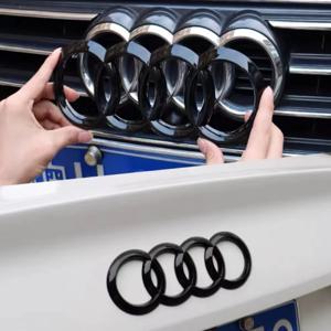 4 링 ABS 자동차 후드 프론트 보닛 그릴 뒷 트렁크 엠블럼 로고 배지 스티커 데칼 For Audi A3 A4 A5 A6 A7 Q2 Q3 Q5 Q8 TT