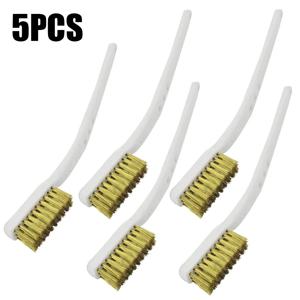 5Pcs 175mm 황동 와이어 브러시 미니 페인트 녹 제거제 스틸 와이어 브러쉬 산업용 금속 연마 버링 청소 브러시