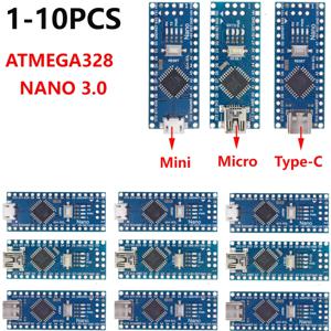 Arduino CH340 USB 드라이버 16Mhz ATMEGA328PB용 부트로더 호환 나노 컨트롤러가 포함된 미니/Type-C/마이크로 USB 나노 3.0