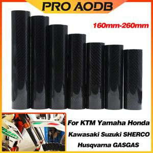 KTM 가와사키 스즈키 혼다 야마하 Husqvarna Sur-Ron 베타 유니버설 부품 용 160mm-270mm 탄소 섬유 프론트 포크 가드 랩 커버