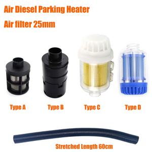 25mm 에어 디젤 주차 히터 흡기 필터 소음기 흡기 파이프 3 유형 Webasto Eberspacher Black에 적합