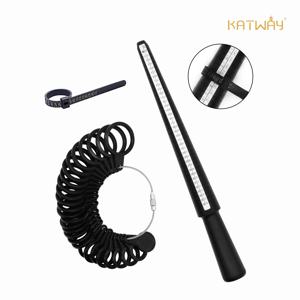 KATWAY 전문 링 Sizer 측정 게이지 Mandrel 스틱 손가락 도구 쥬얼리 만들기 영국/미국 크기 DIY 도구 세트