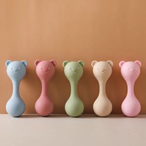 아기 뮤지컬 딸랑이 장난감 BPA 무료 실리콘 Teether 모바일 침대 신생아 유모차 유아용 침대 장난감 유아 감각 교육 장난감 출생 선물