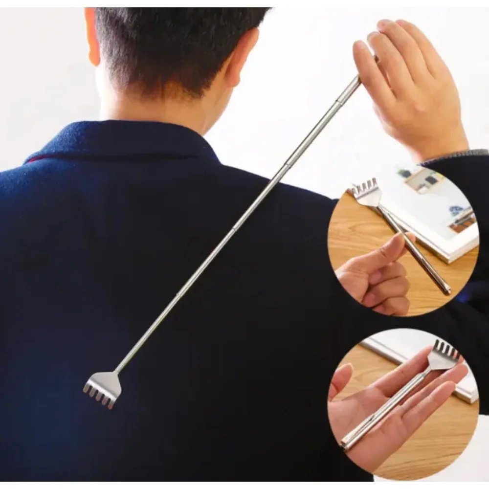 실용적인 텔레스코픽 포켓 긁는 마사지 키트 스테인레스 스틸 Scratcher 핸디 펜 클립 백 Scratcher Relax Back Massager