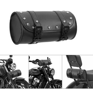 오토바이 유니버설 포크 가방 가죽 안장 가방 도구 가방 보관 주머니 Harley Sportster XL Softail Honda Yamaha 용 방수