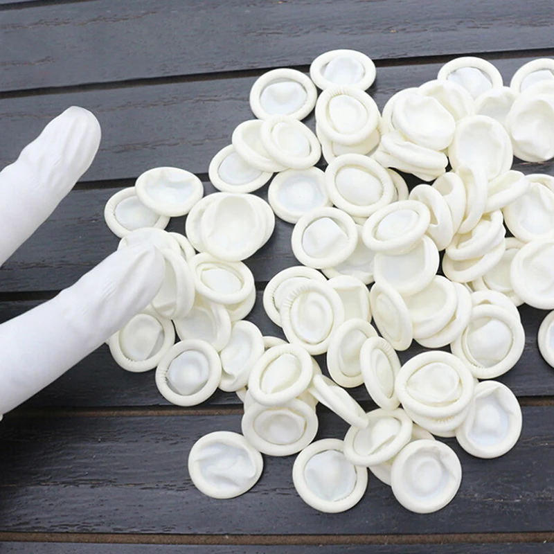 20Pcs/100Pcs 일회용 라텍스 고무 손가락 침대 세트 손가락 끝 보호 장갑