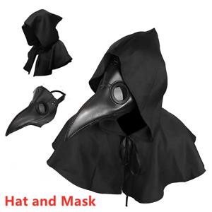 전염병 의사 마스크 망토 복장 최대 의상 할로윈 유행 짜증 놀이 가죽 새 부리 마스크 Cospaly Steampunk 사진 소품