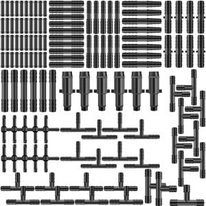 128Pcs 진공 커넥터 구색 플라스틱 호스 조이너 티 물 스프레이 파이프 조인트 자동차 용 플라스틱 스트레이트 T 피스 커넥터