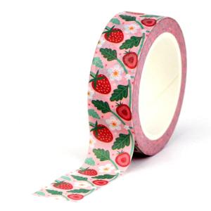 2023 새로운 1PC. 10M 장식 딸기와 잎 스크랩북 플래너 용 Washi 테이프 접착 마스킹 테이프 Cute Papeleria