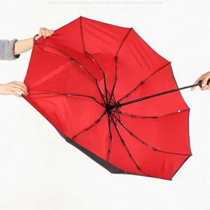 10 뼈 이중층 자동 우산 Amazon 인기 판매 방풍 우산 남성용 및 여성용 접이식 일반 우산