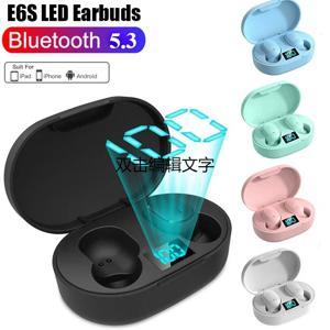 E6S TWS 무선 블루투스 이어폰, 노이즈 캔슬링 헤드셋, 마이크 포함 헤드폰, 샤오미 아이폰용