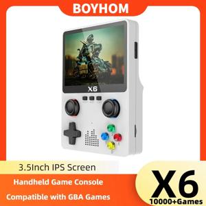 어린이용 휴대용 게임 콘솔, 듀얼 조이스틱 11 시뮬레이터, GBA 비디오 10000 + 클래식 게임 콘솔, X6, 3.5 인치 IPS