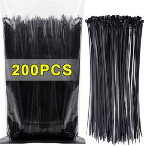 200/100Pcs 나일론 케이블 타이 조정 가능한 자동 잠금 코드 타이 스트랩 고정 루프 홈 오피스 용 재사용 가능한 플라스틱 와이어 타이