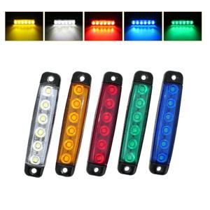 2pcs 12V-24V 하이라이트 6 구슬 트럭 Led 사이드 라이트 트레일러 조명 트럭 스트립 사이드 마커 신호 경고등 거품 나사