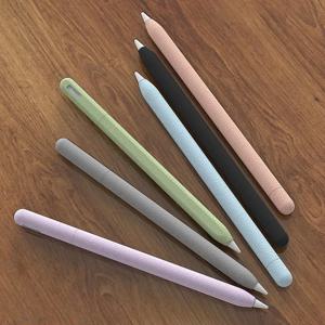 연필 케이스 실리콘 태블릿 스타일러스 보호 케이스 Apple Pencil 1세대 또는 2세대 또는 Pencil Pro용 솔리드 컬러 충격 방지
