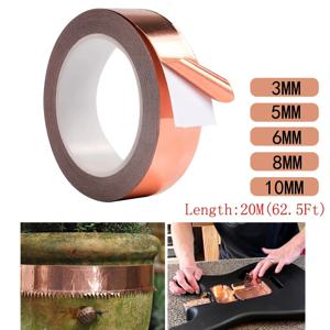 구리 접착 테이프, 전도성 보호 테이프, 구리 호일 테이프, 테이프 내열성, 폭: 5mm,6mm,10mm, 길이: 20M