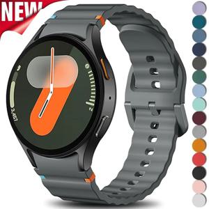 삼성 갤럭시 시계 7 밴드 FE/5 Pro/6/4 클래식 44mm 40mm 간격 없음 스포츠 실리콘 벨트 팔찌 Correa Galaxy Watch 7 스트랩