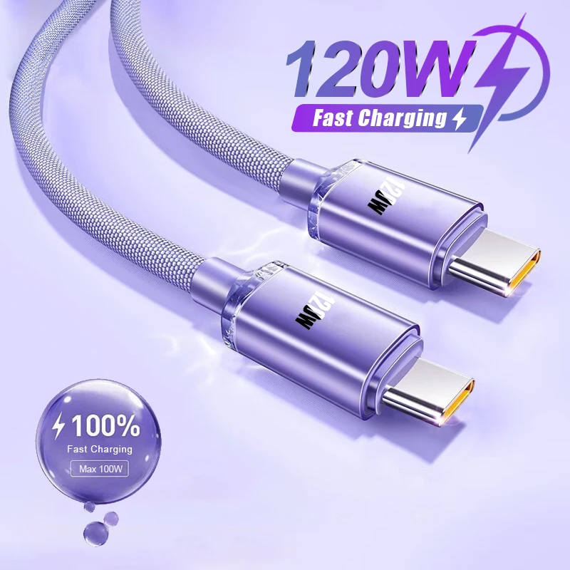 NNBILI USB C타입-USB C 케이블, PD 고속 충전 데이터 코드, 삼성 샤오미 14 원플러스 12 POCO OPPO, 아이폰 15 프로 맥스, 120W