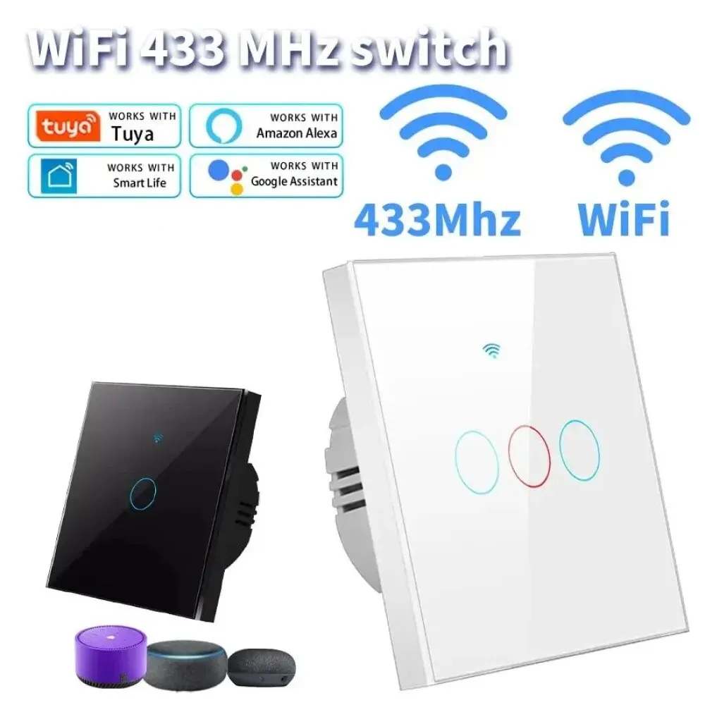 AXUS 벽 스위치 Tuya 스마트 라이프 홈 하우스 WiFi 무선 원격 터치 센서 제어 86 Wifi 스마트 스위치 Alexa Google 홈