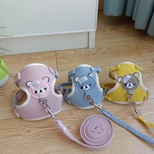 개와 고양이 견인 로프 곰돌이 푸 가슴 견인 로프 고양이와 개 산책 작은 개 테디 조끼 가슴 하네스