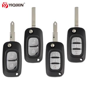 YIQIXIN Filp 원격 키 쉘 케이스 Renault Clio 3 Kangoo Master Modus Twingo 2006-2016 교체 용 Uncut Blade 용 2/3 버튼
